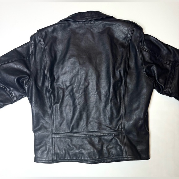 Harley Davidson Women’s Vintage Black Leather Moto Biker Jacket Size- Medium - Picture 10 of 10